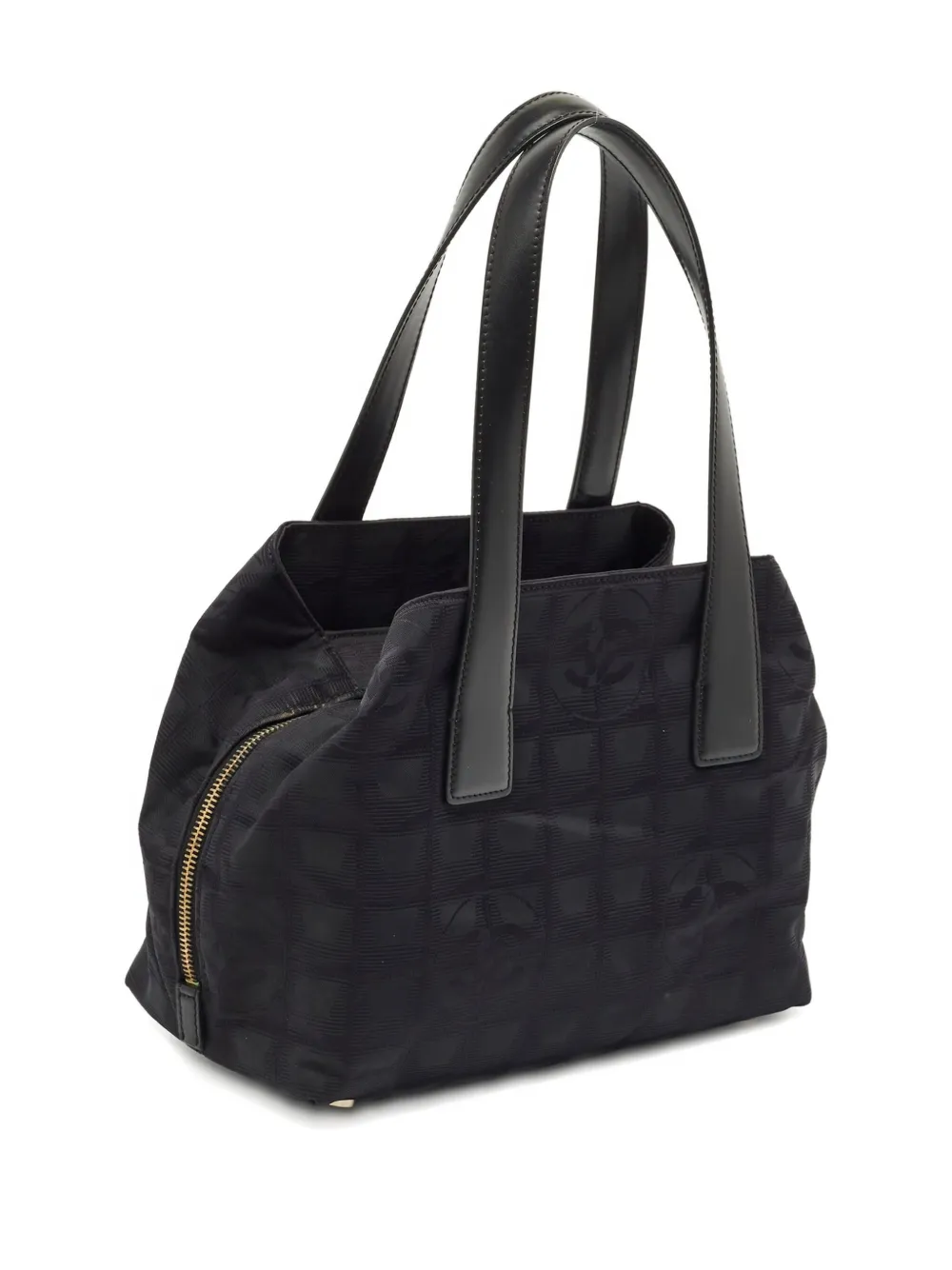 Pre-owned Chanel Travel Ligne Logo-embossed Satchel In Black