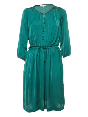 PINKO Belted Shirt Mini Dress | Green | FARFETCH MY