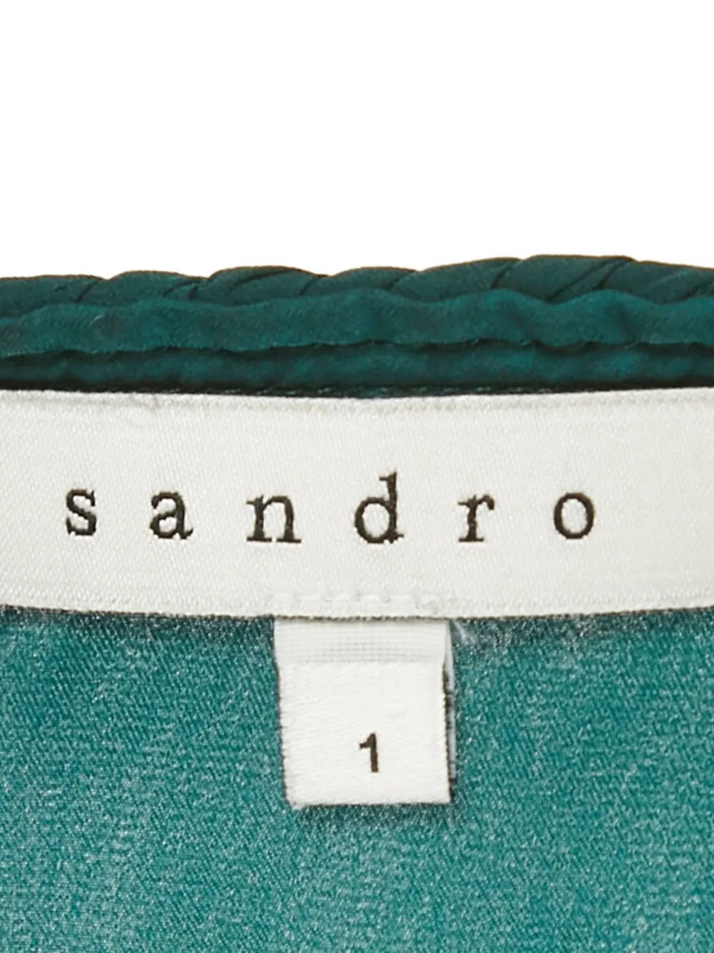 SANDRO Midi-jurk met gevlochten strik en satijn-effect - Groen