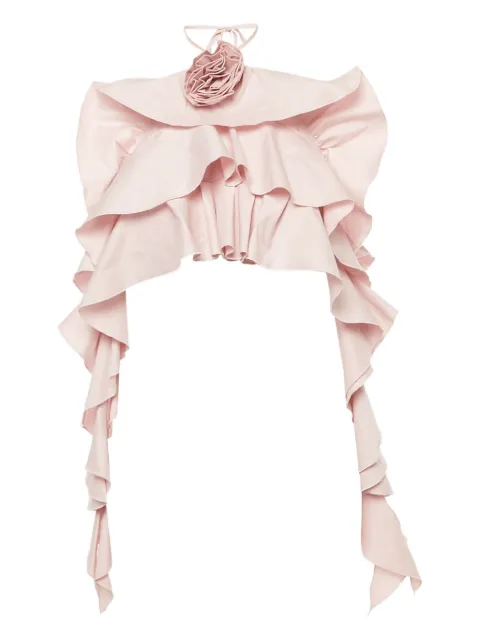 Blumarine rose-detail ruffle top