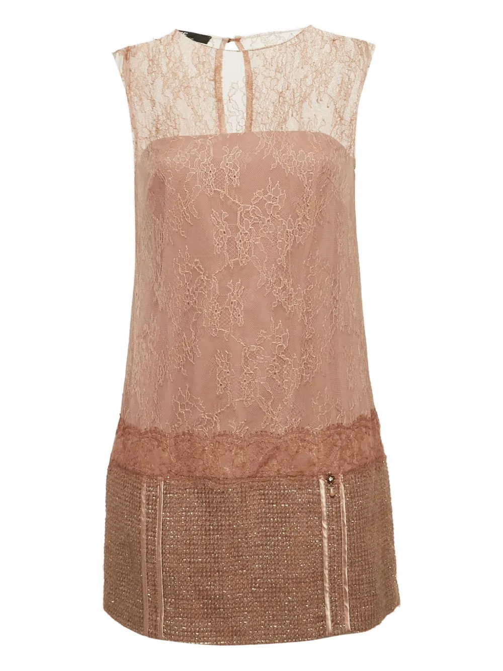 Elisabetta Franchi vestido corto con panel de encaje | marrón | Image 1