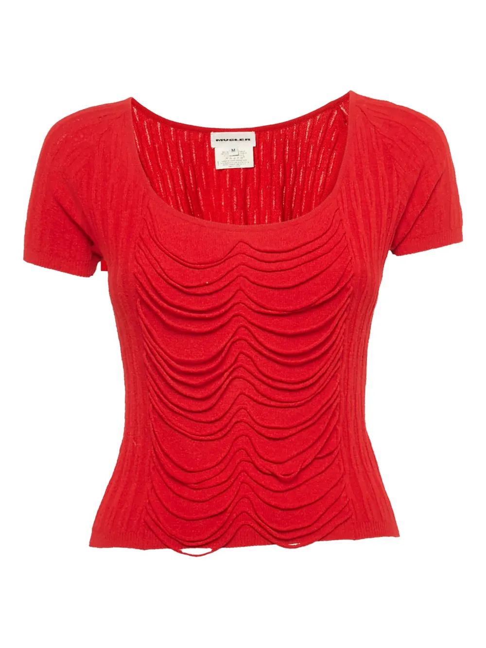 Pre-owned Mugler Ribbed Top In Red