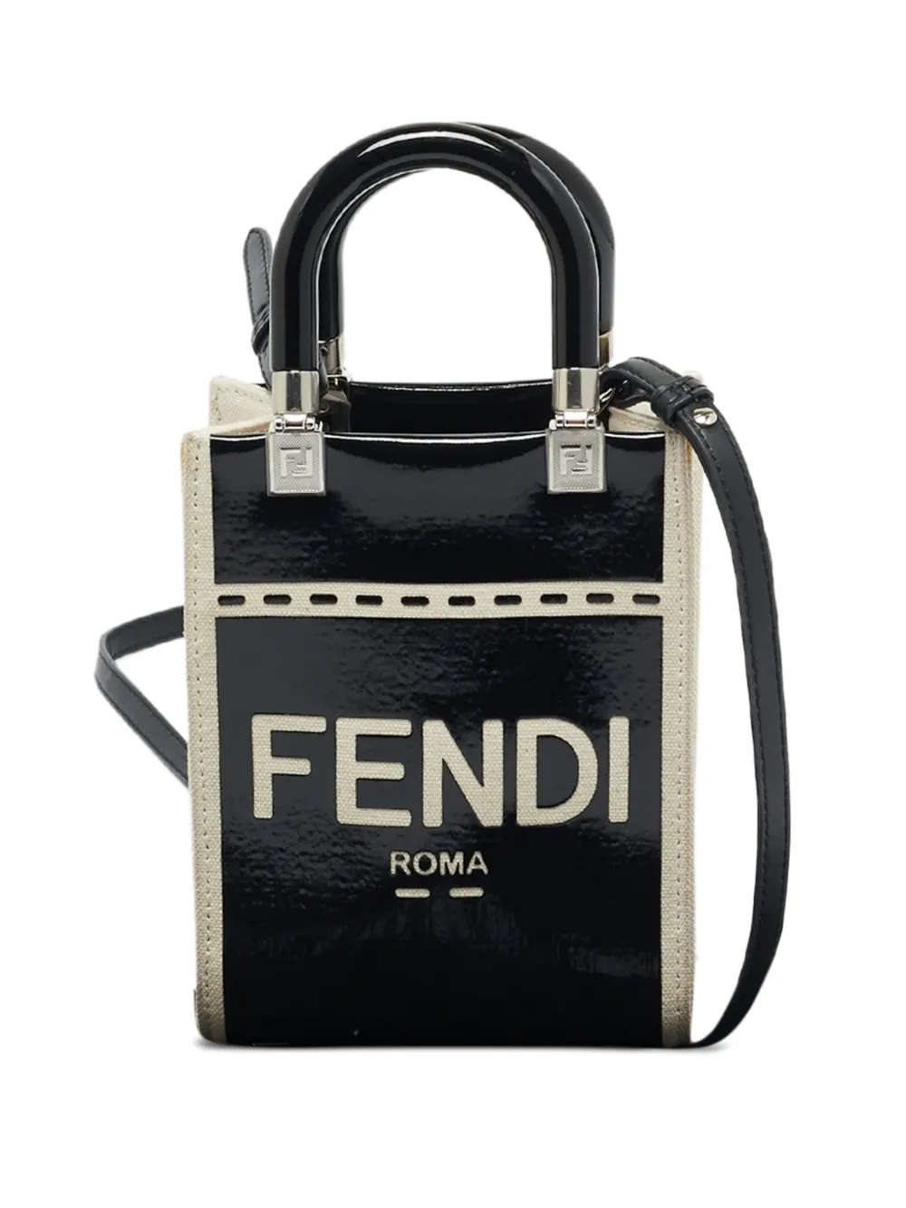 Fendi Pre-Owned Borsa a spalla con stampa logo - Nero