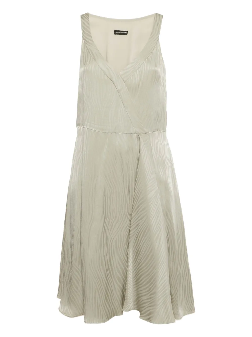 Pre-owned Emporio Armani Wave-print Mini Dress In Gray