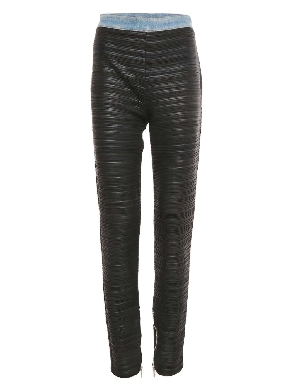 Pre-owned Balmain Pleated Denim-waist Trousers In Black