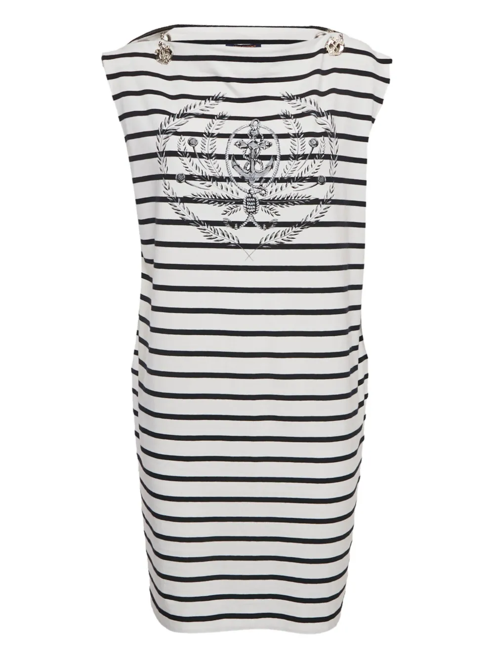 Pre-owned Louis Vuitton Nautical-stripe Dress In White