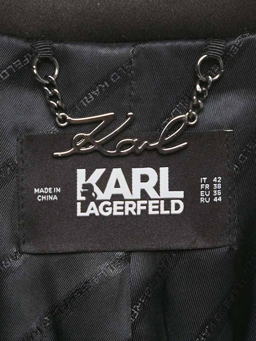 Pre-owned Karl Lagerfeld Satin Pleated Gilet In Black
