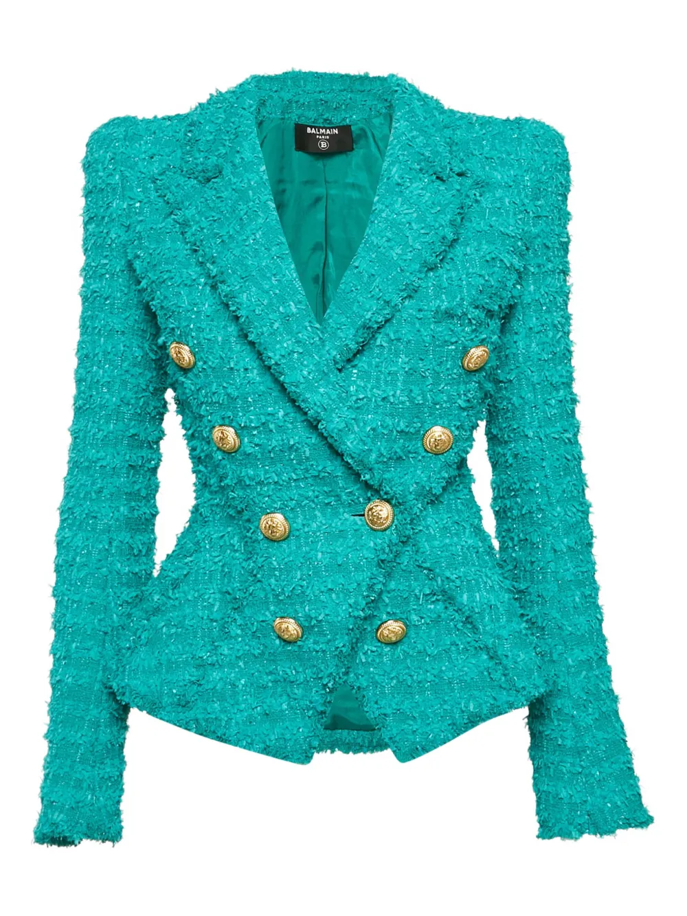 Balmain Pre-Owned blazer de tweed con doble botonadura | verde | Image 1