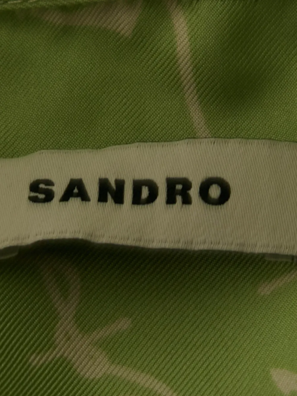 Pre-owned Sandro Anchor-print Silk Shirt In Green