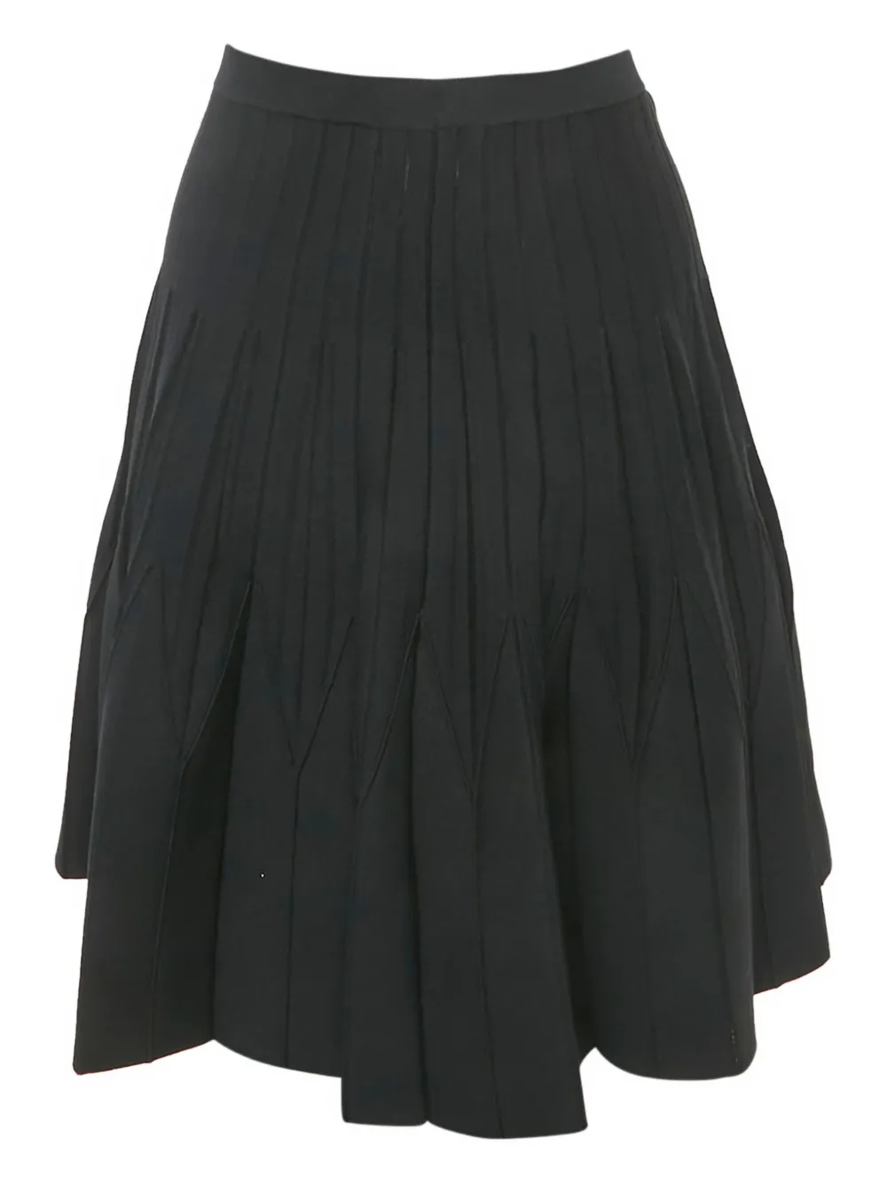 Pre-owned Sandro Pleated Knitted Skirt In Black
