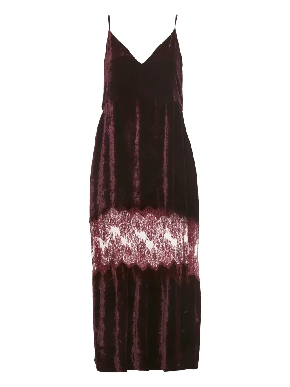 Stella McCartney Pre-Owned Fluwelen jurk met kanten vlakken - Rood