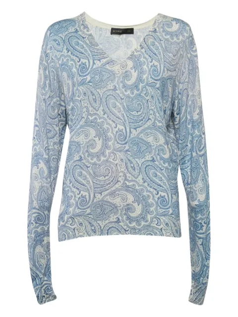 Etro Pre-Owned paisley-print v-neck sweater
