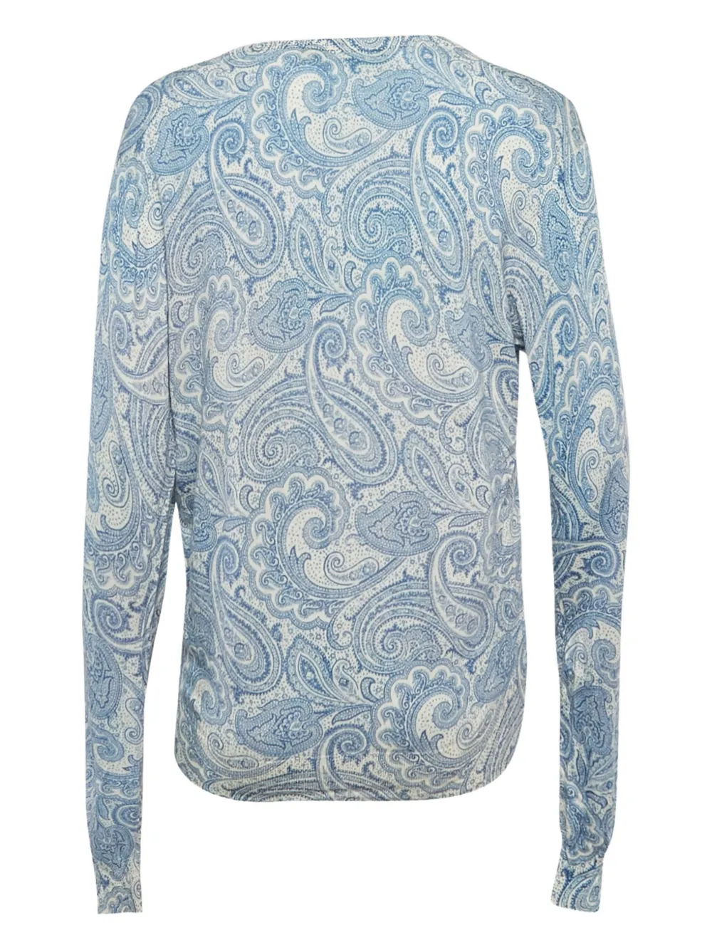 ETRO Pre-owned Paisley-print V-neck Sweater In Blue