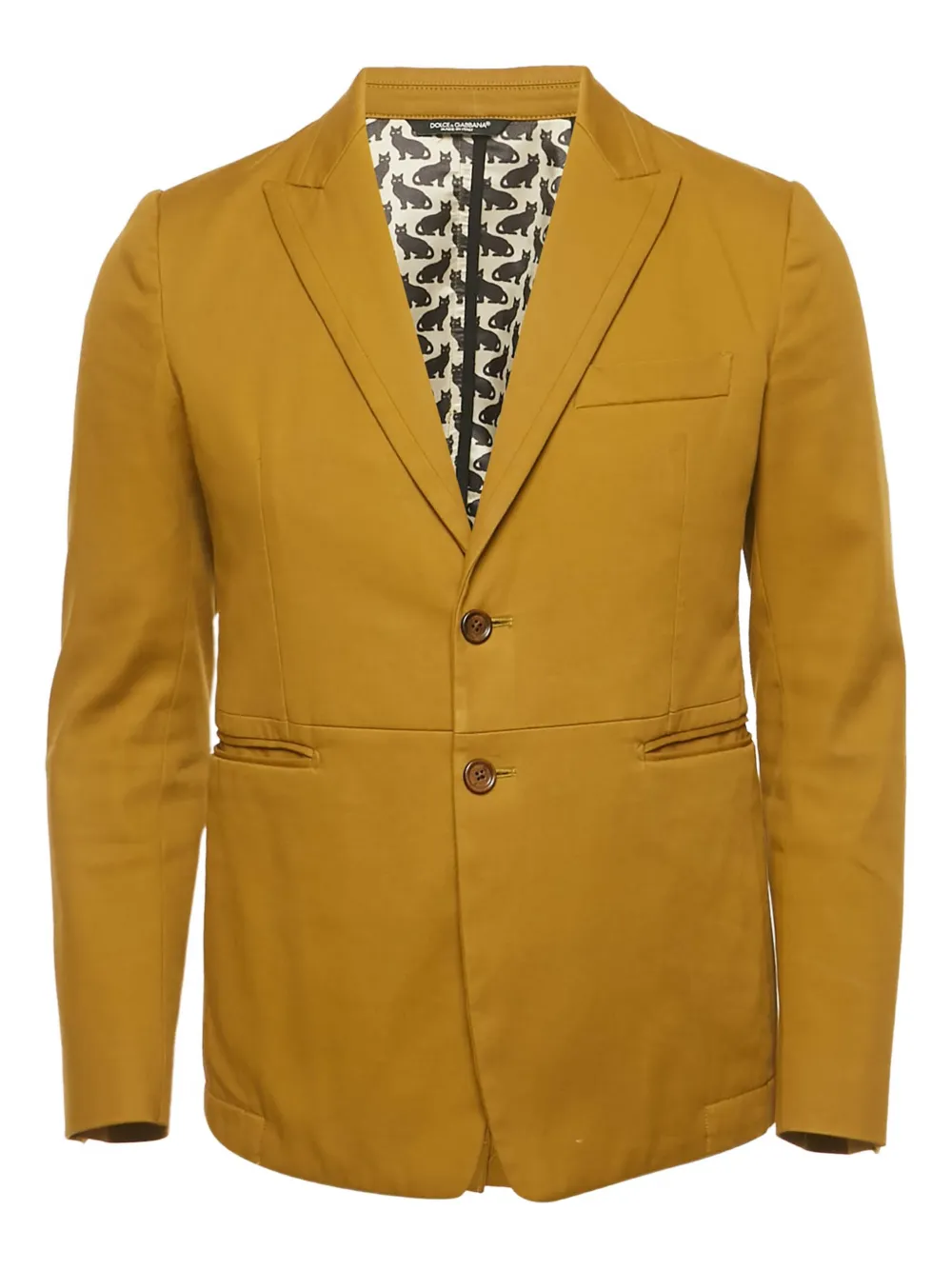Dolce & Gabbana Pre-Owned cat-print lined blazer | Yellow | Image 1