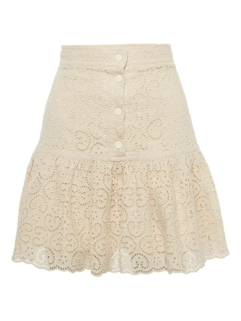 SANDRO broderie-anglaise tiered skirt