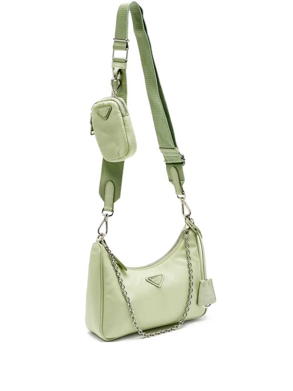 Pre-owned Prada 2005 Re-edition Chain Strap Bag In Green
