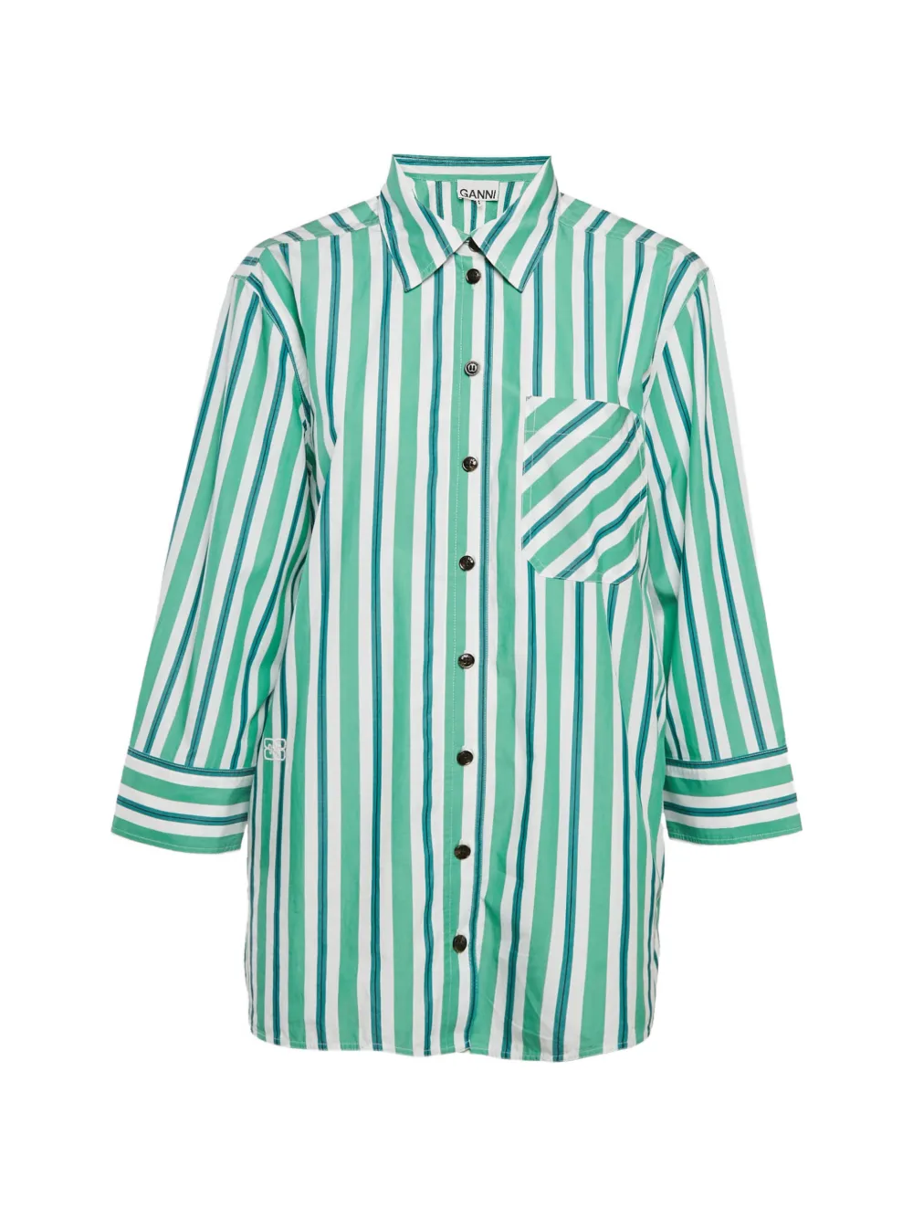 GANNI Camicia a righe - Verde