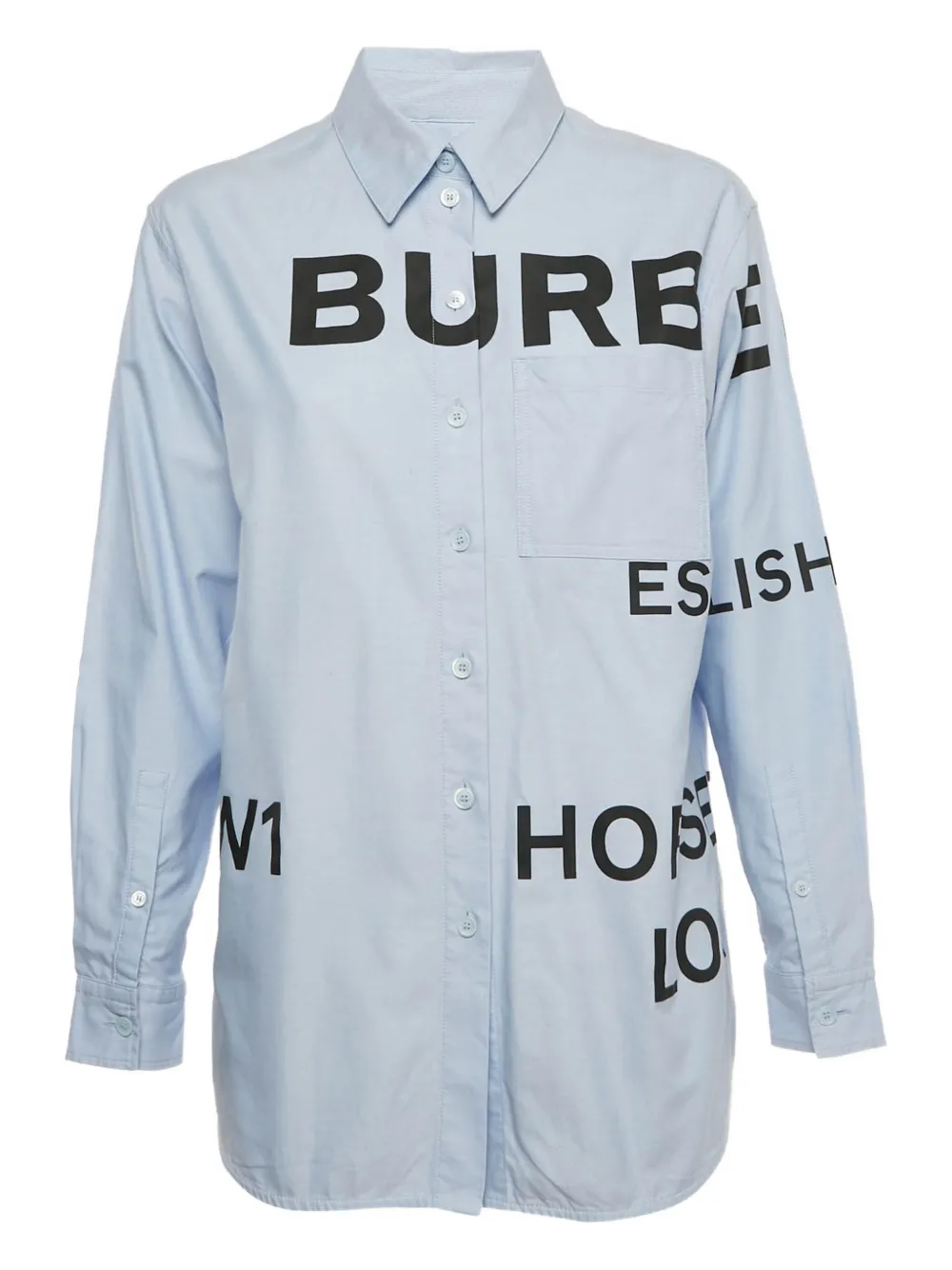 Pre-owned Burberry Logo-print Cotton Shirt In Blue