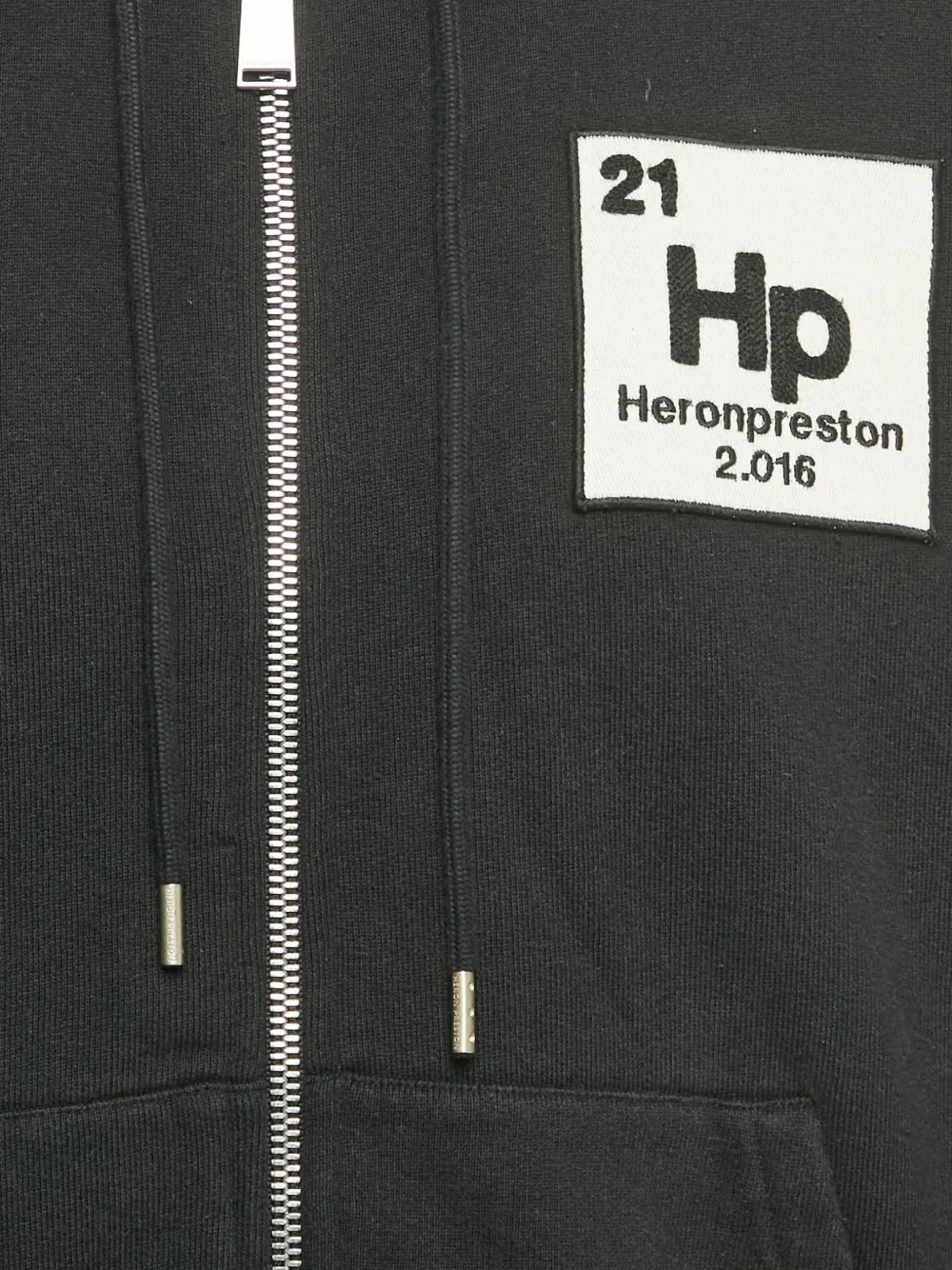 Pre-owned Heron Preston Graphic-print Zip-up Hoodie In Black