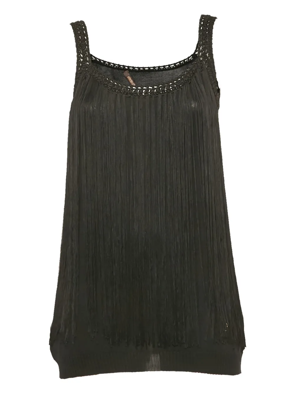 Pre-owned Roberto Cavalli Vintage Fringe Top In Black