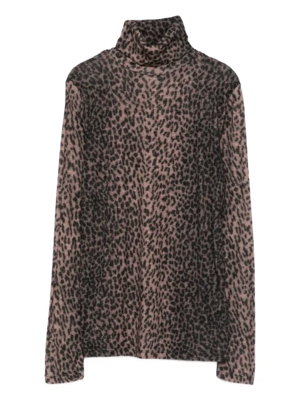 Majestic Filatures leopard-print turtleneck top - Main Image