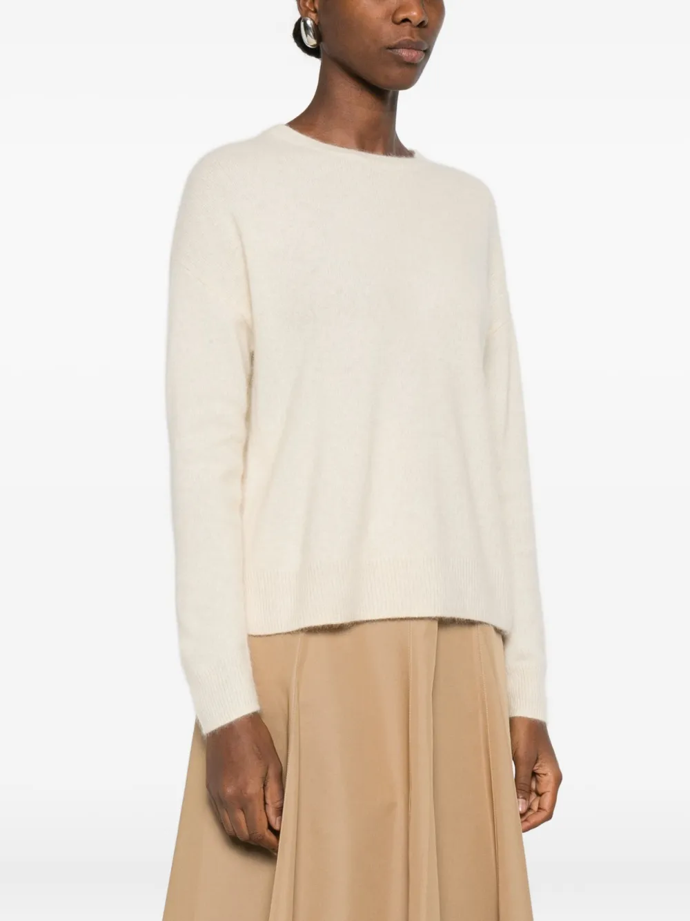 Majestic Filatures Sweater met ronde hals Beige