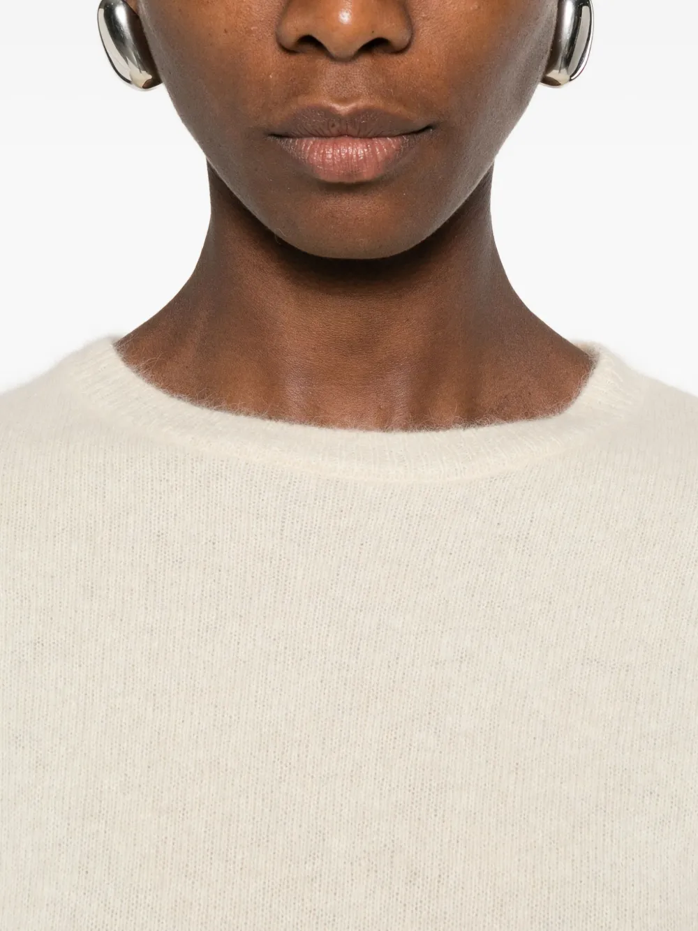 Majestic Filatures Sweater met ronde hals Beige