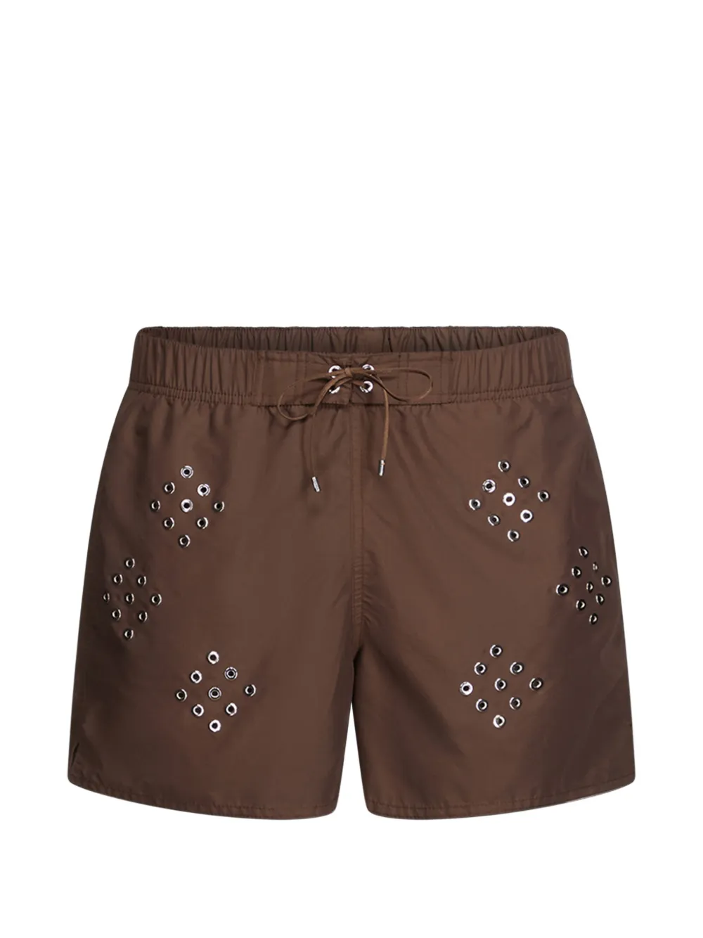 Ludovic de Saint Sernin eyelets swim shorts - Marrone
