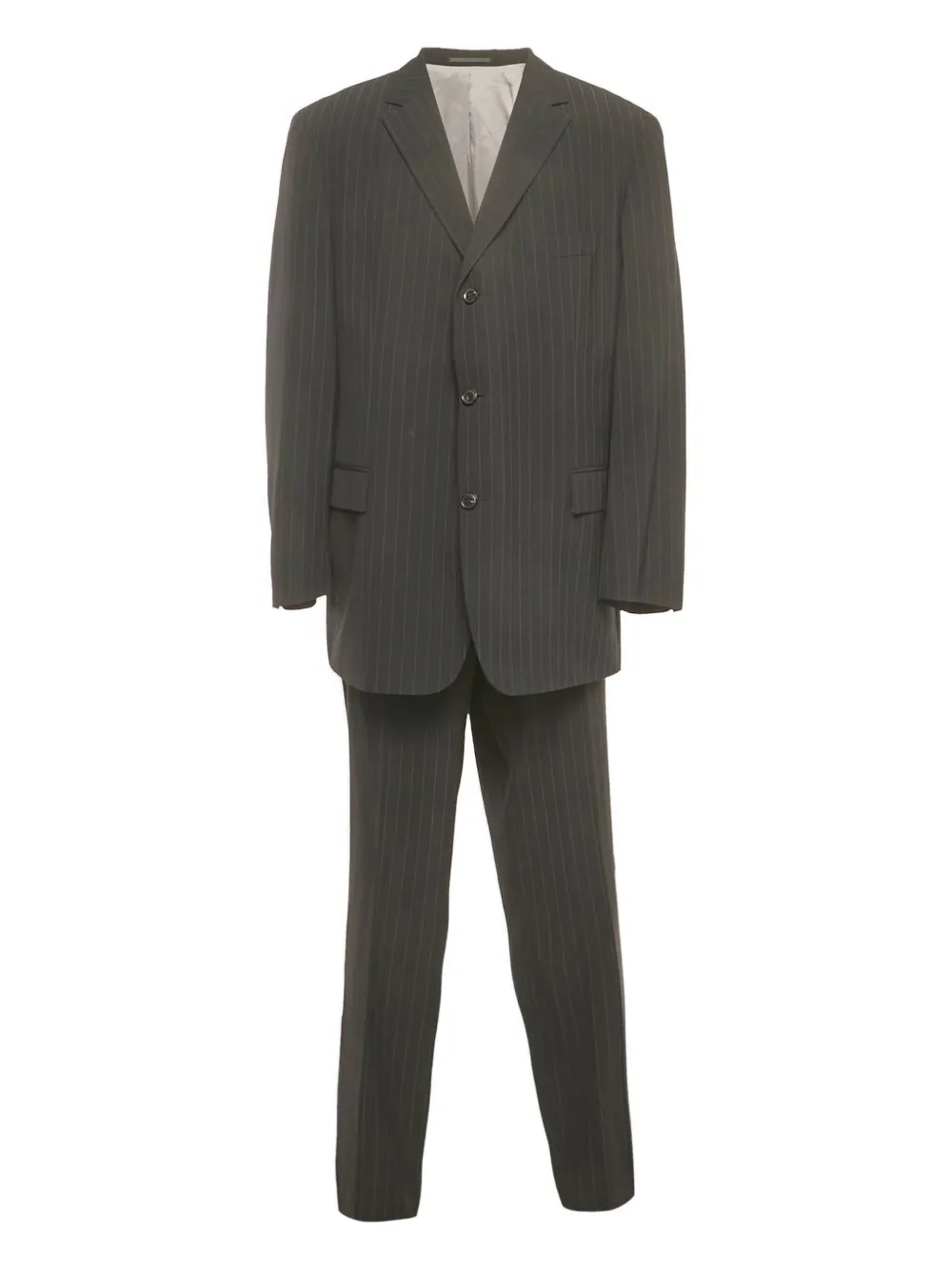 Pre-owned Hugo Boss Pinstripe Suit In Gray