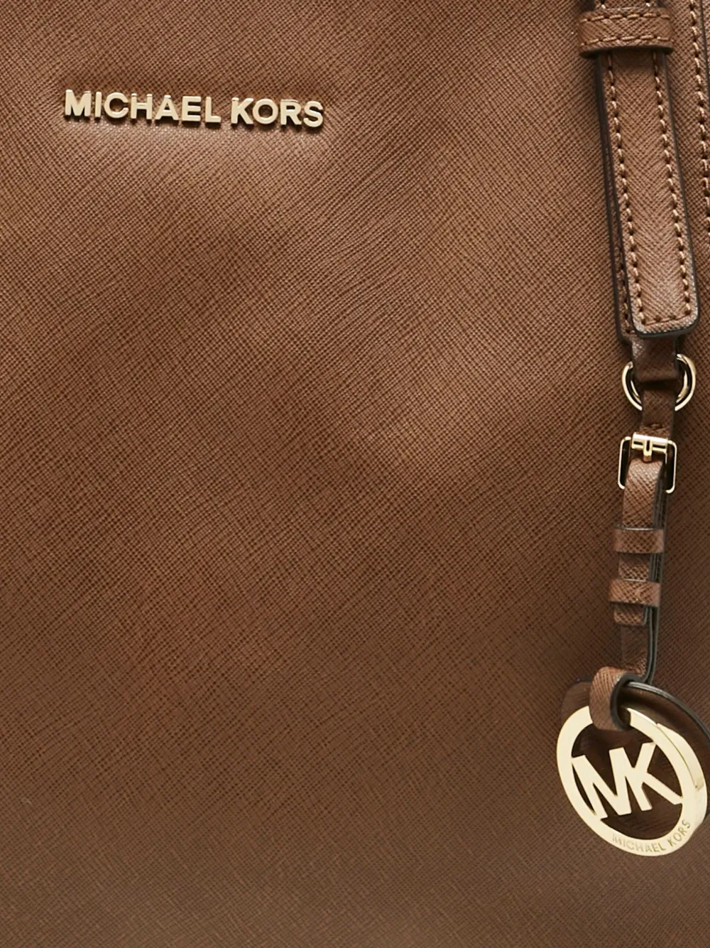 Pre-owned Michael Michael Kors Jet Set Leather Tote Bag In Brown