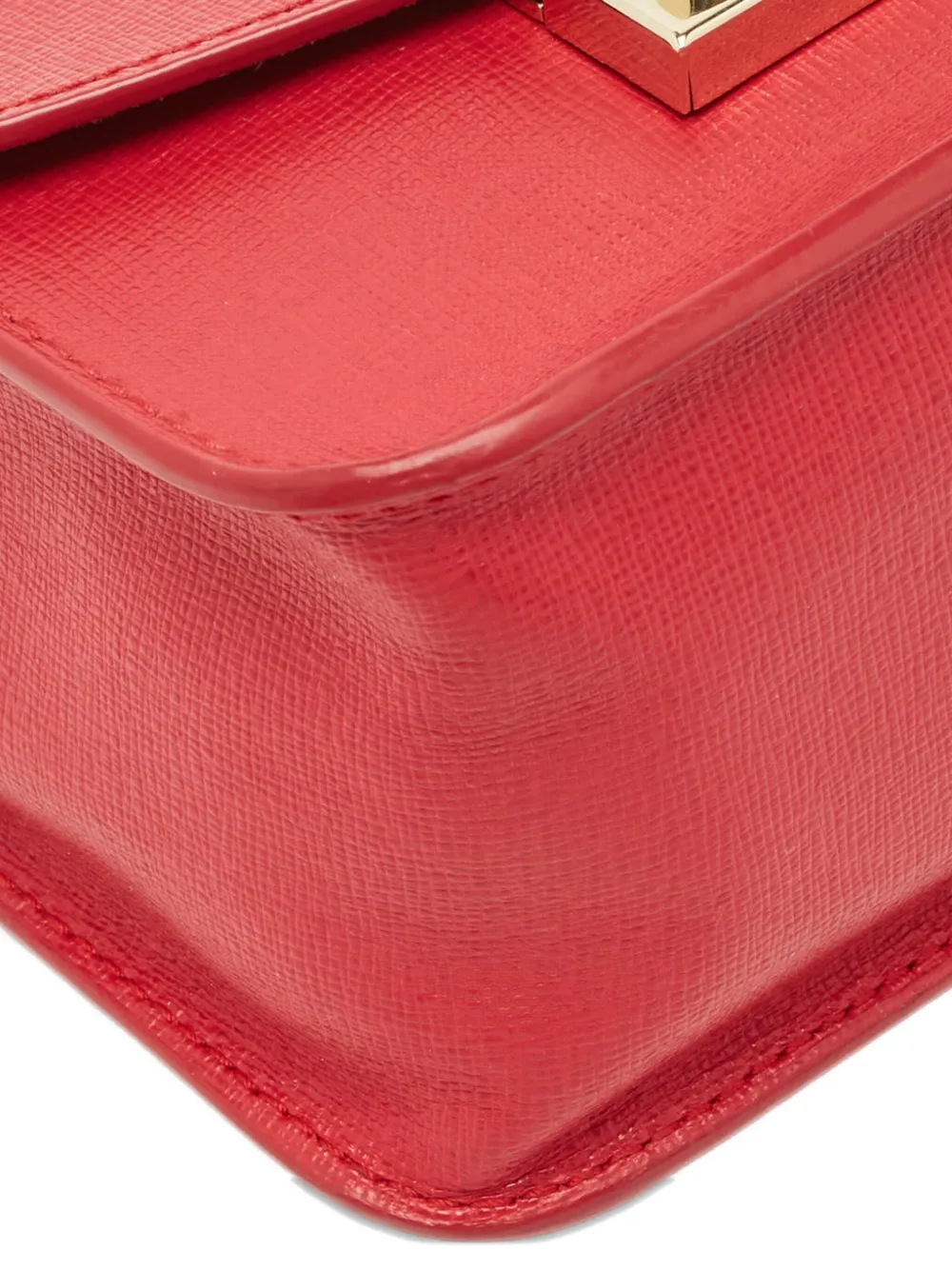 Pre-owned Furla Mini Metropolis Chain Shoulder Bag In Red