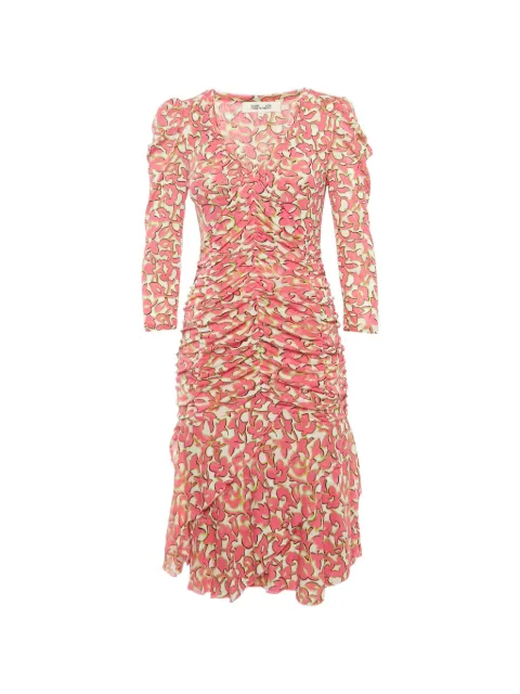 DVF Diane von Furstenberg vestido de malla con estampado abstracto
