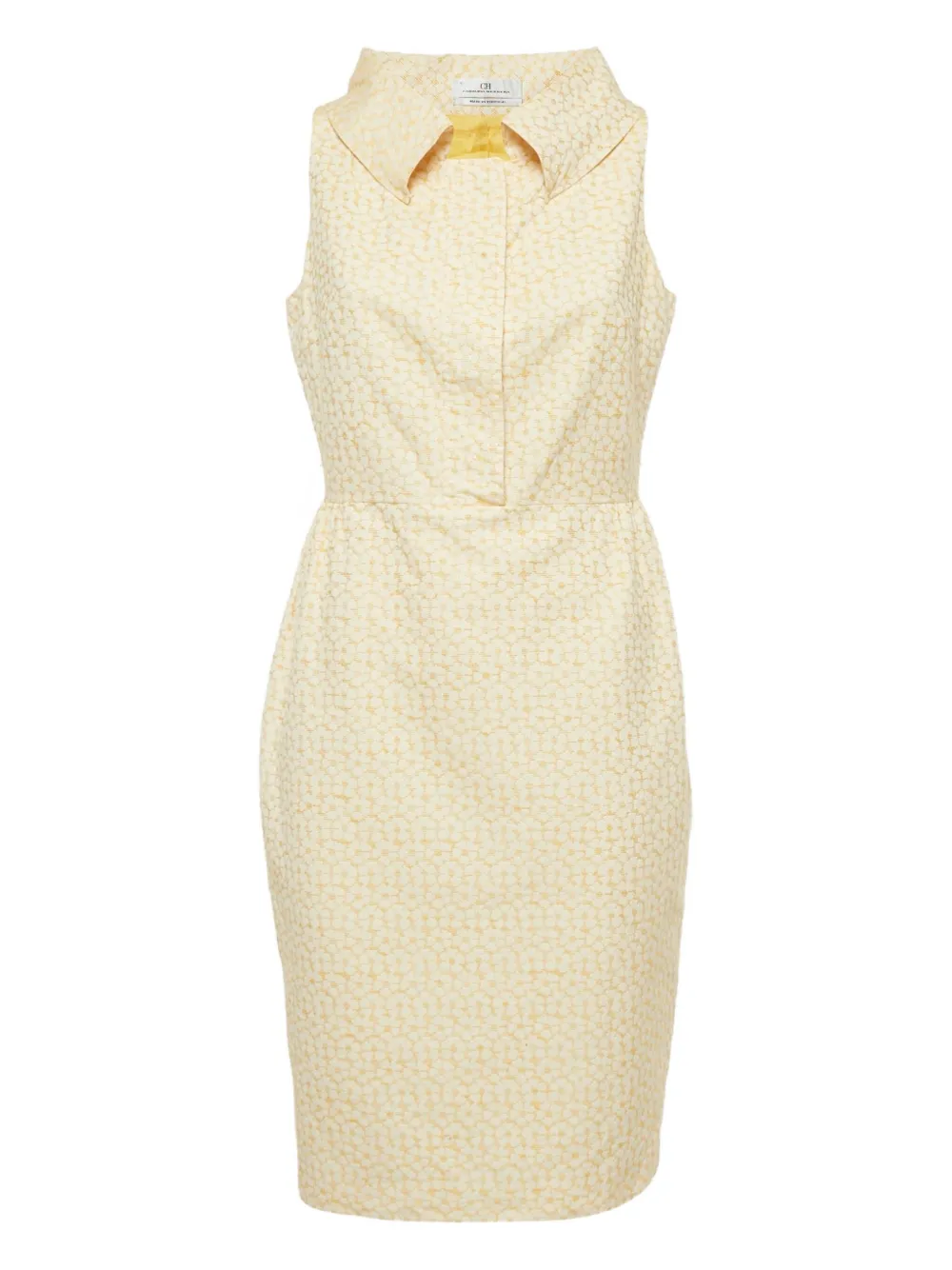Carolina+Herrera+robe+courte+à+fleurs+en+jacquard+-+Jaune