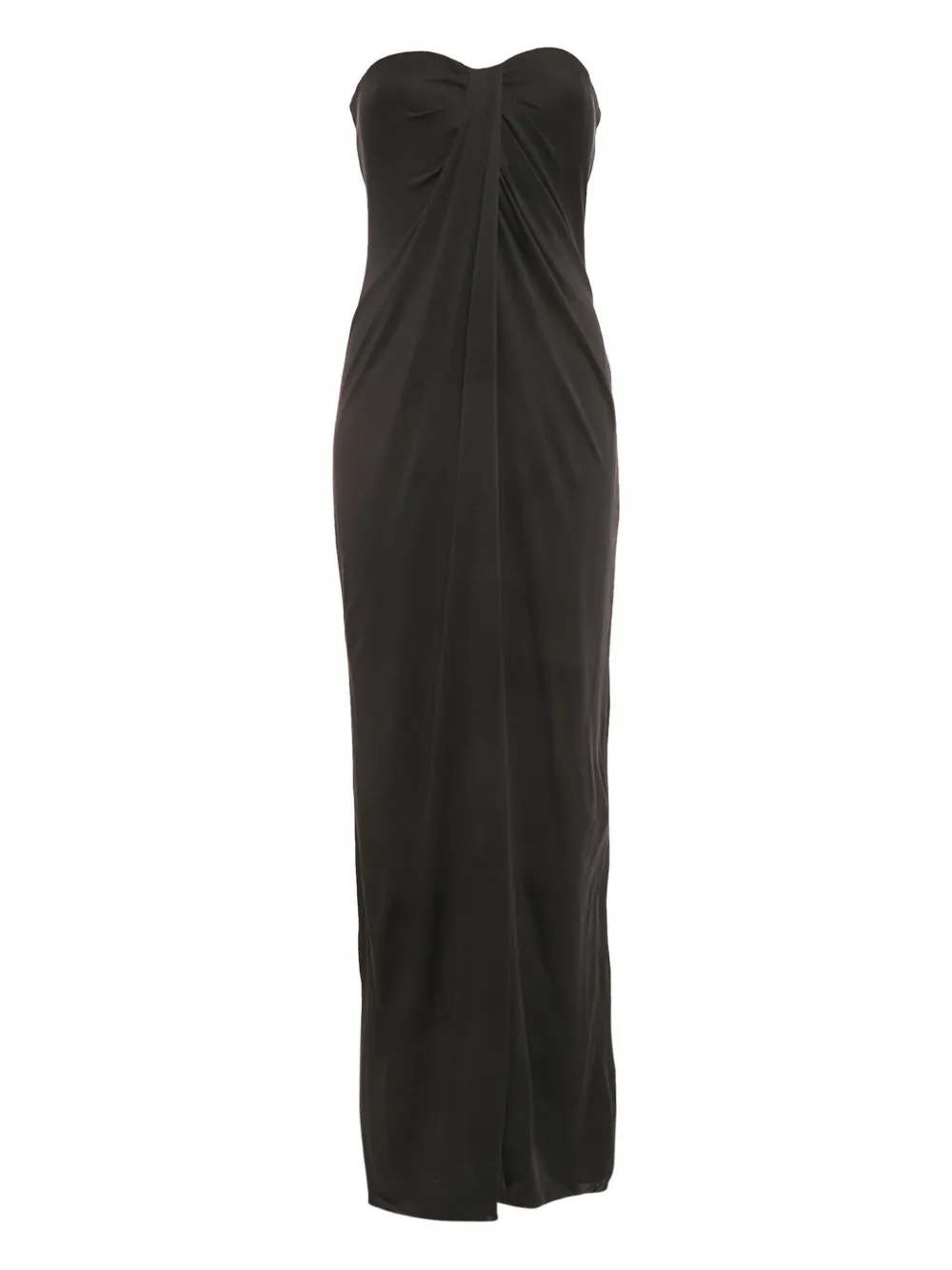 Max Mara Abito drappeggiato senza spalline - Nero