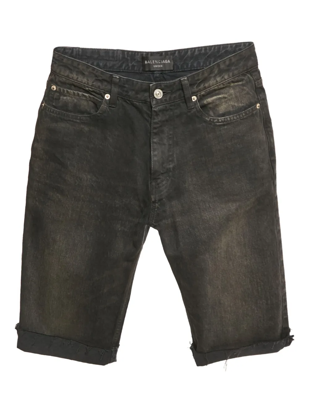 Pre-owned Balenciaga Faded Denim Shorts In Gray