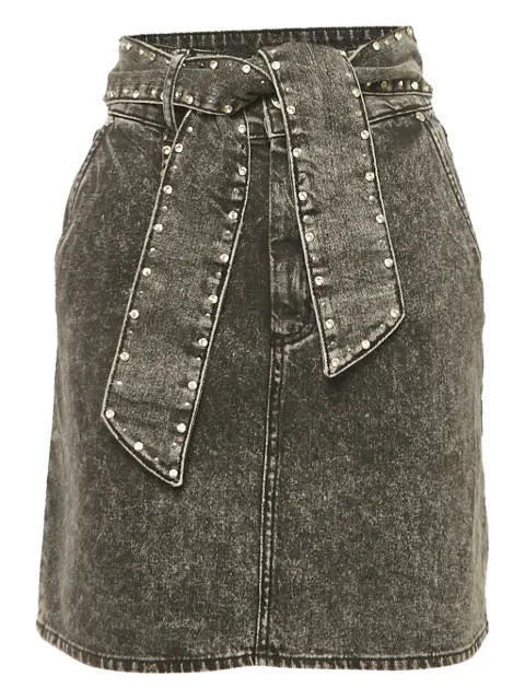 SANDRO falda midi de mezclilla con apliques