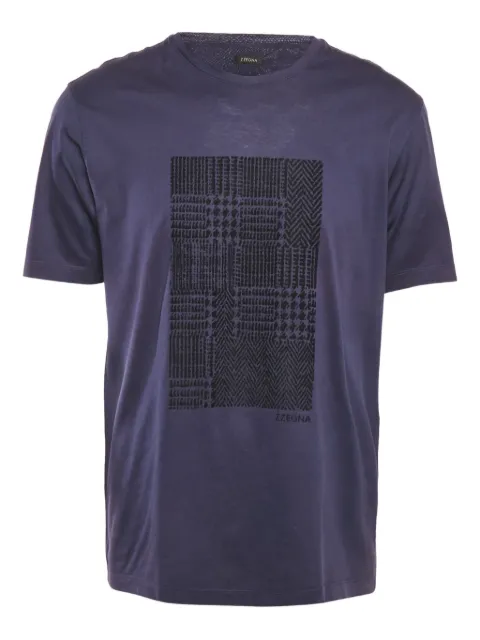 Zegna 2010s flocked-pattern jersey top