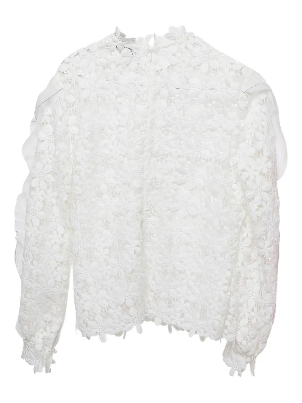 SELF-PORTRAIT Pre-owned Floral-lace Blouse In White