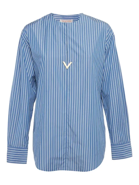 Valentino Pre-Owned striped plaque blouse