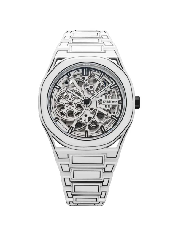松*す様 D1 MILANO ホワイトスケッチ D1 Milano Skeleton Sketch 40.5MM | White | FARFETCH