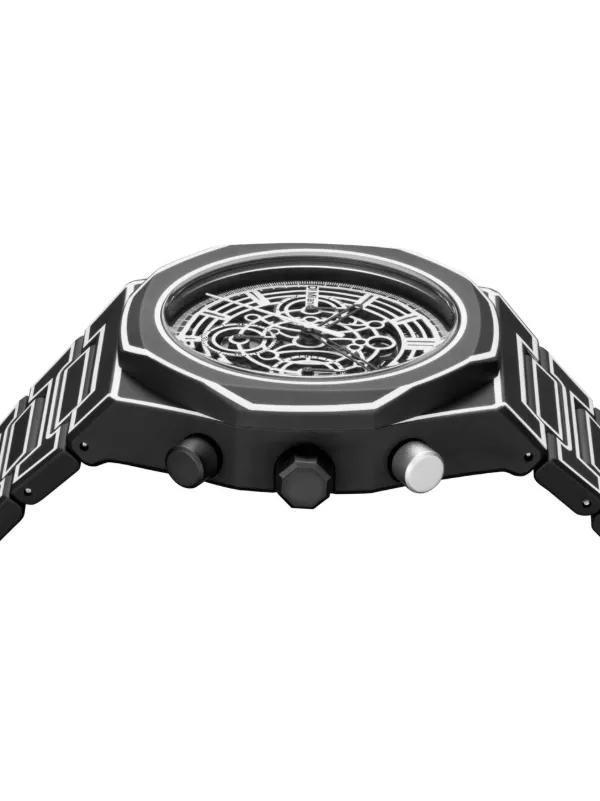 D1 Milano Polycarbonate Skeleton Chronograph 40.5mm | Black | FARFETCH