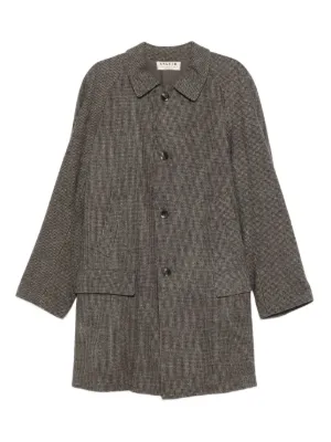 Visvim Tweed Trench Coat | Brown | FARFETCH NZ