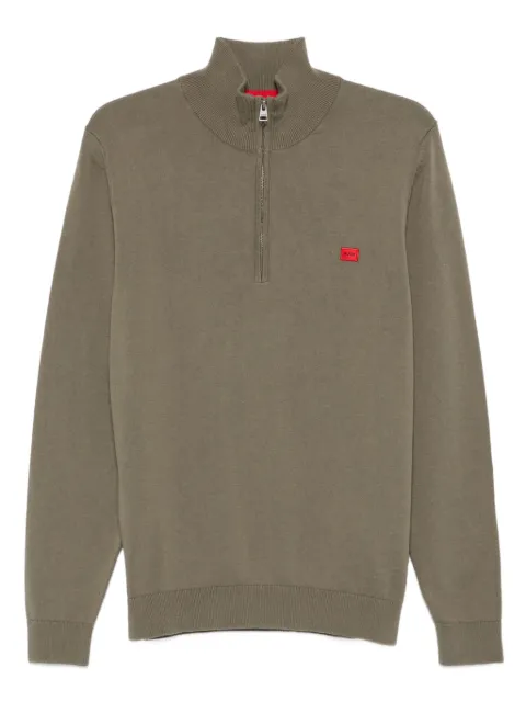 HUGO half-zip high-neck sweater