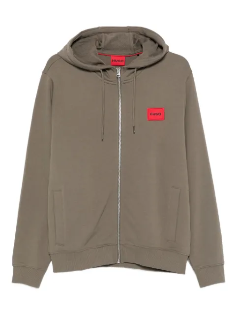 HUGO hoodie con cierre y parche del logo
