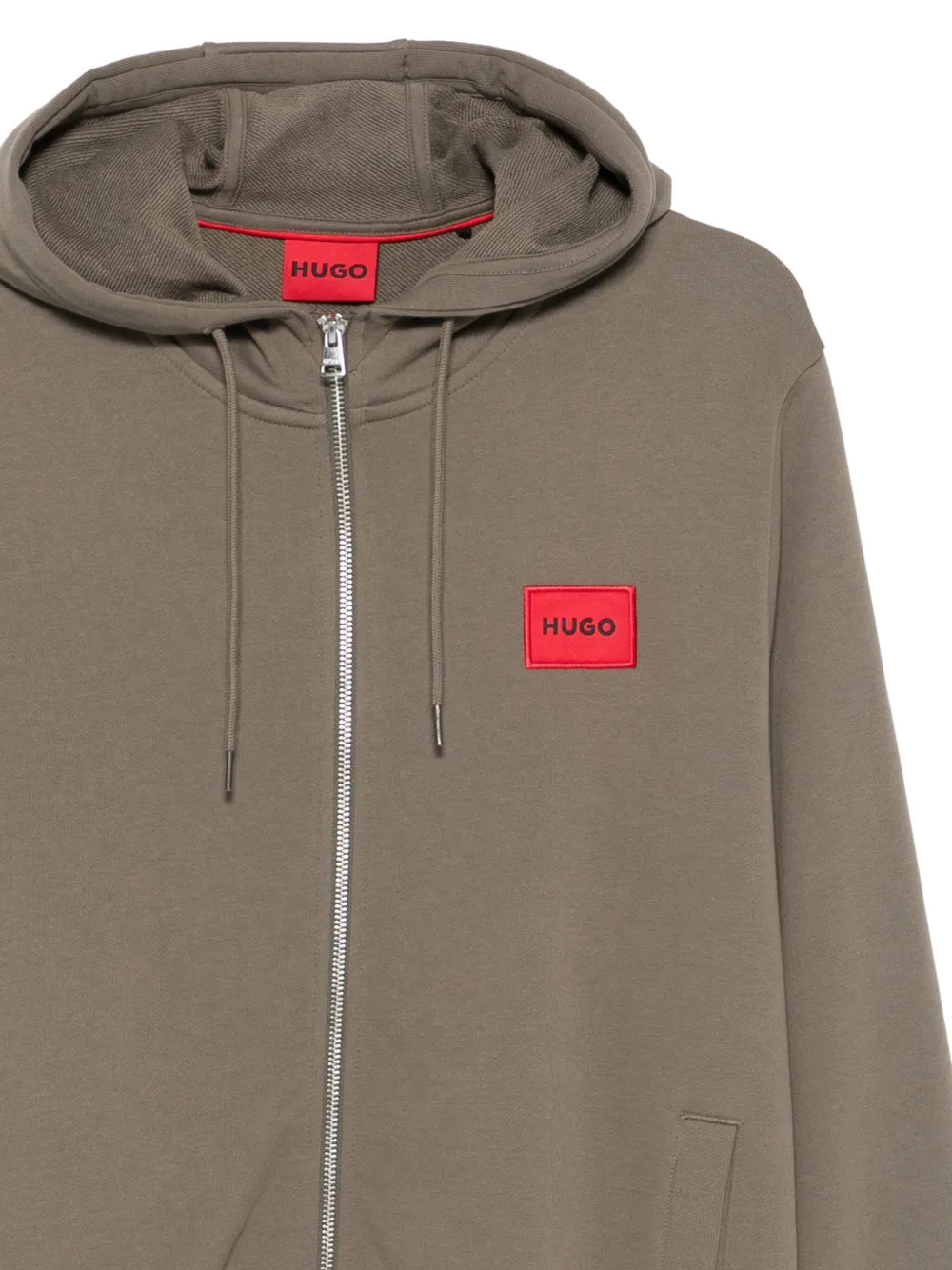 HUGO Hoodie met logopatch Beige
