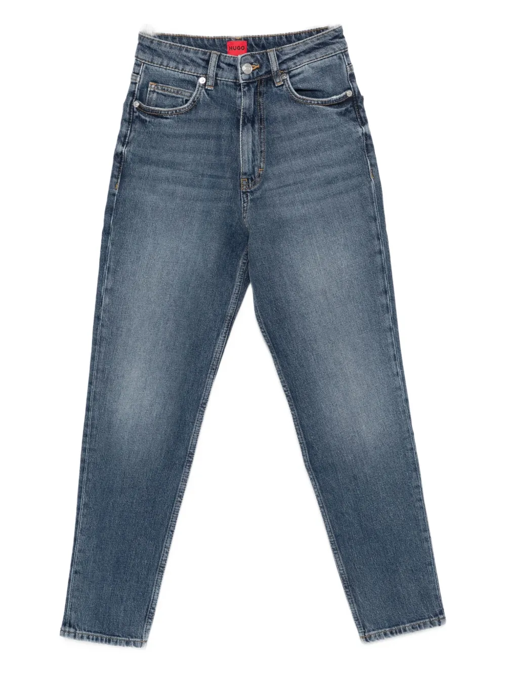 Hugo Boss High-waisted Straight Jeans In Blue