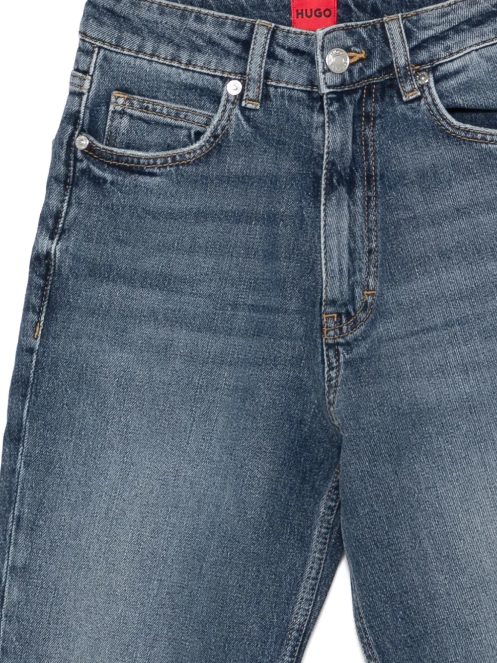 Hugo Boss High-waisted Straight Jeans In Blue