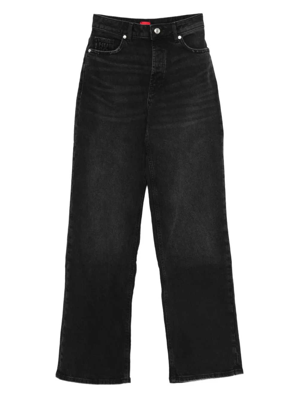 HUGO logo-patch straight jeans | Black | Image 1