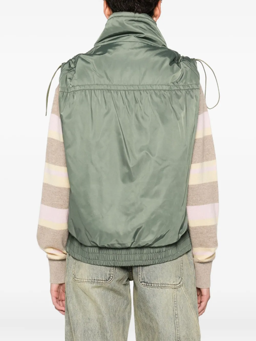 Pinko Sleeveless Zip-front Gilet In Green