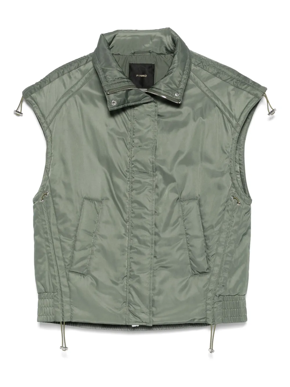 Pinko Sleeveless Zip-front Gilet In Green